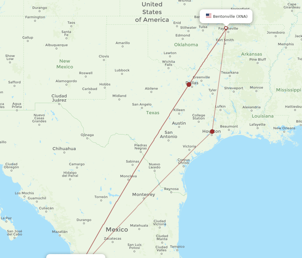 PVR-XNA flight routes