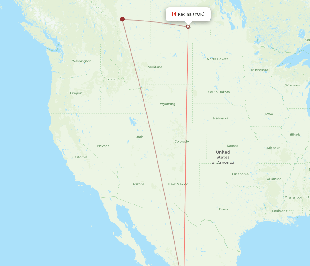 PVR to YQR flights and routes map