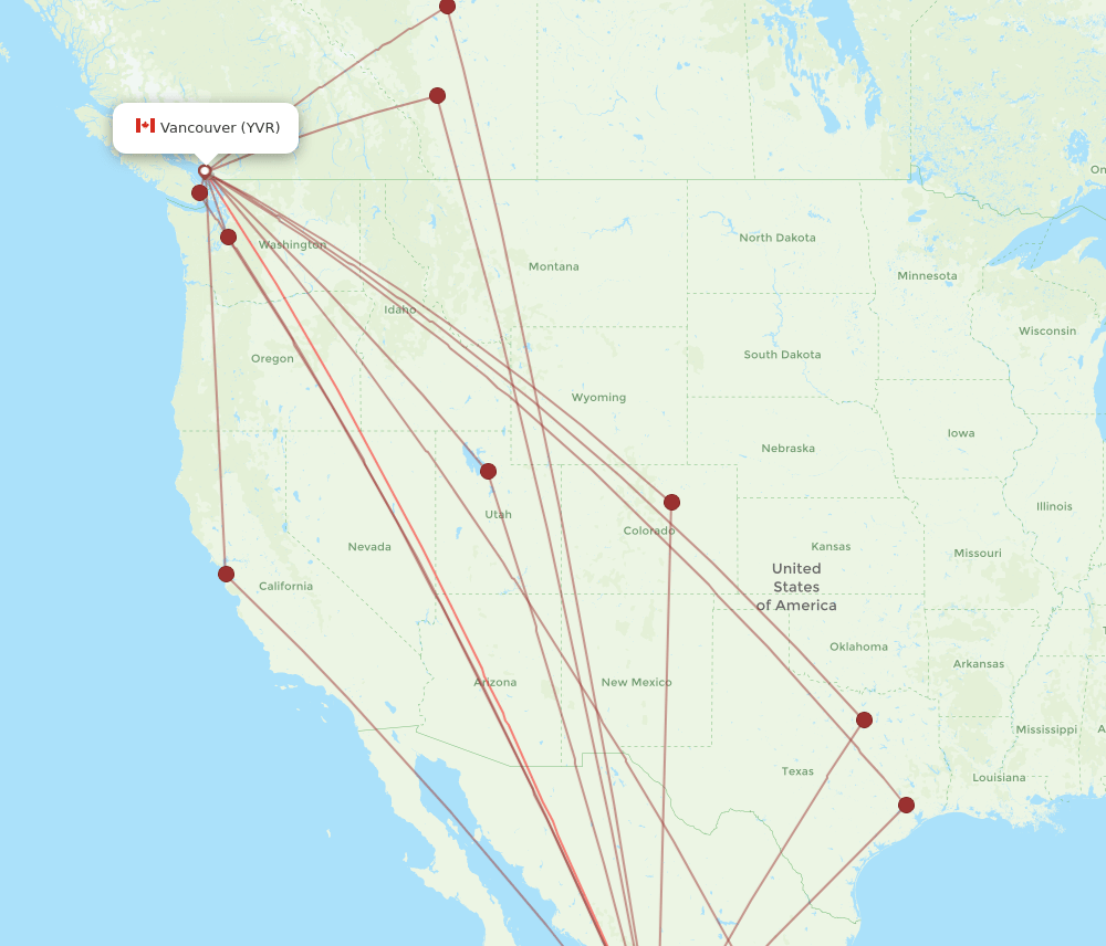 PVR-YVR flight routes