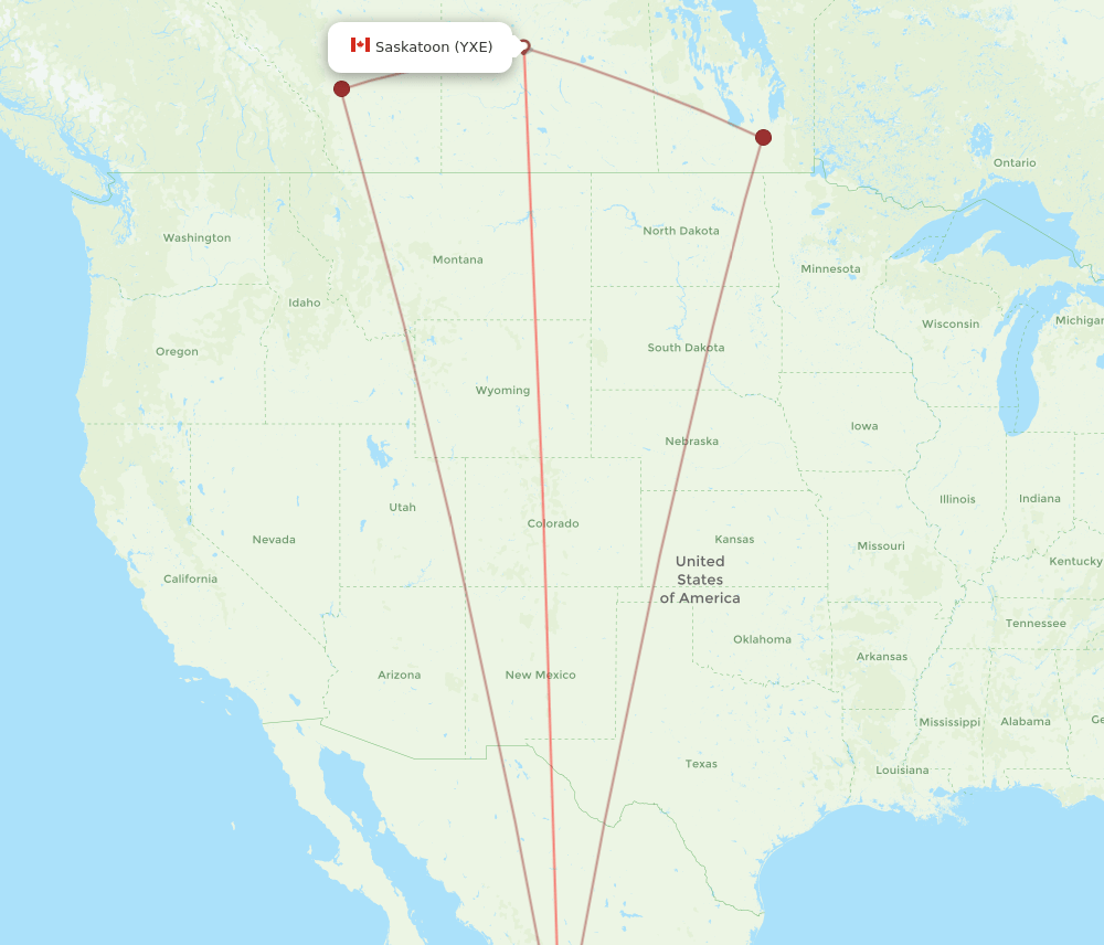 PVR-YXE flight routes