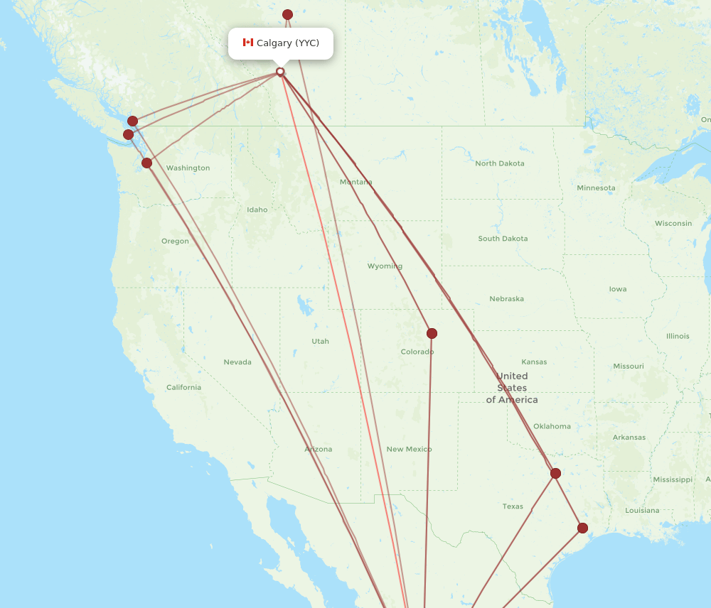 PVR-YYC flight routes