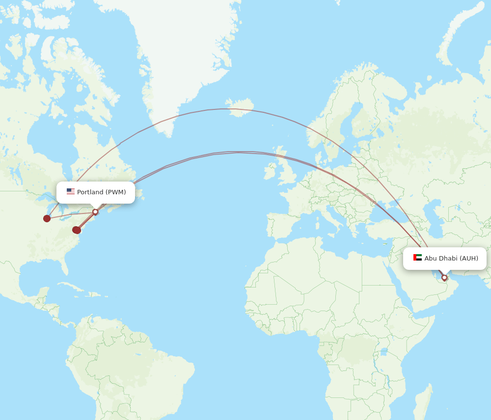 PWM-AUH flight routes