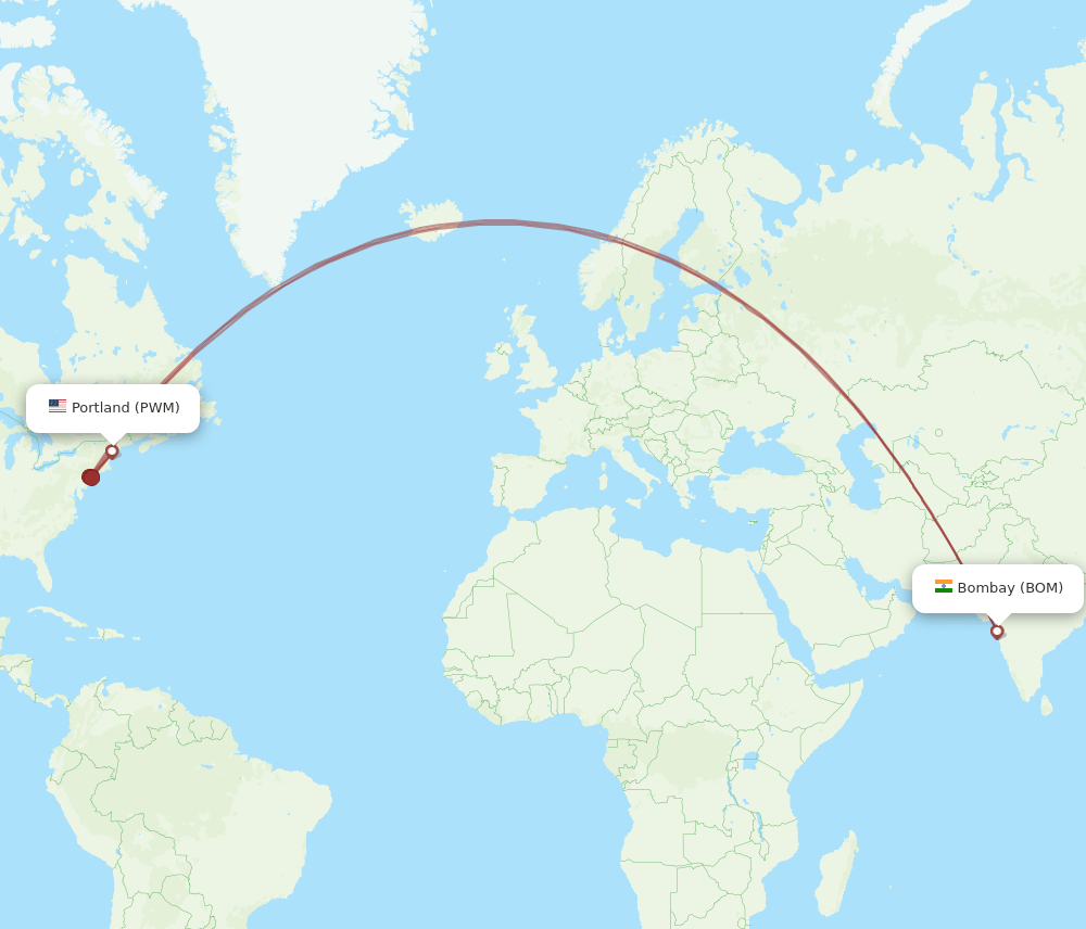 PWM-BOM flight routes