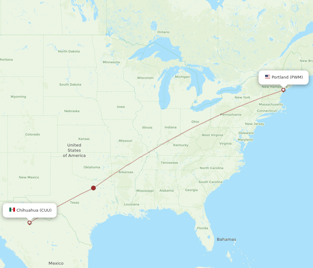 PWM-CUU flight routes