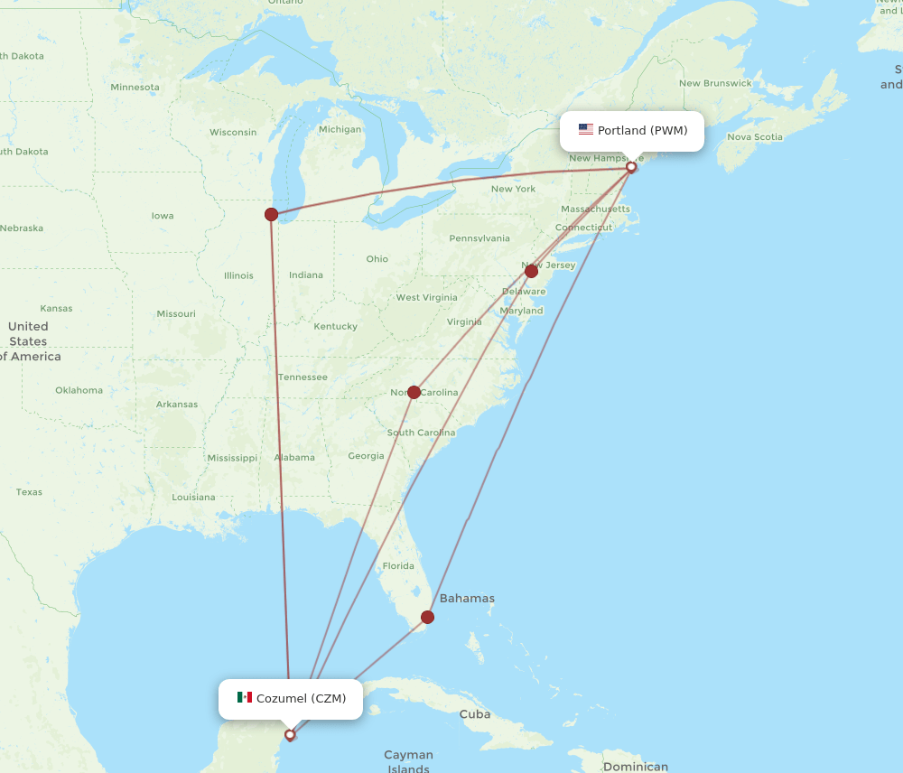 PWM-CZM flight routes