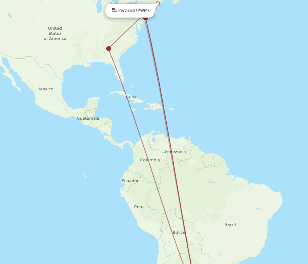 PWM-EZE flight routes