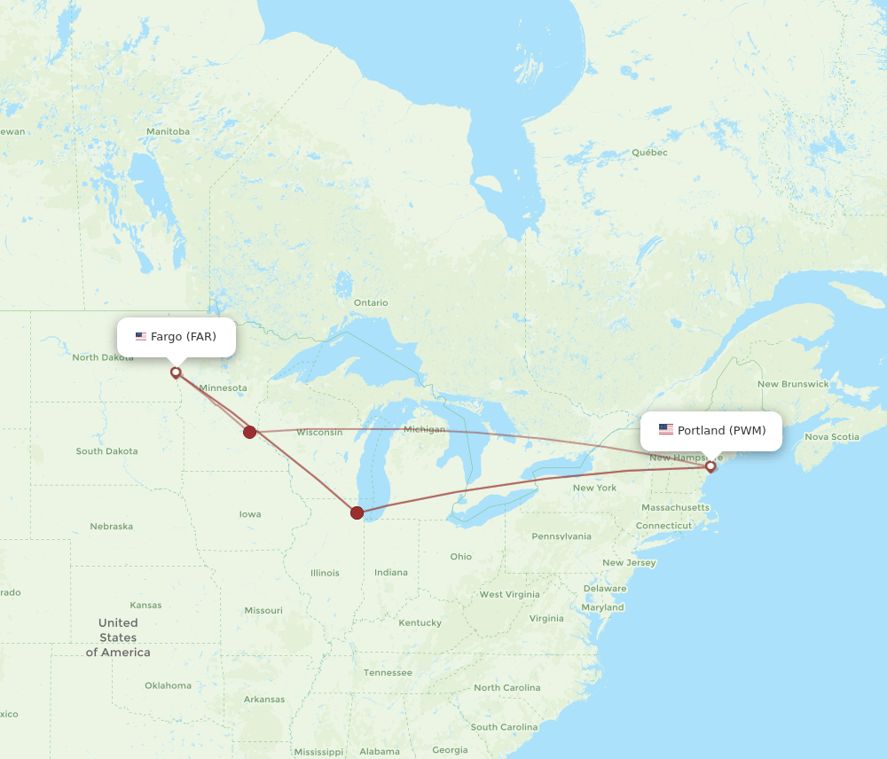 PWM-FAR flight routes