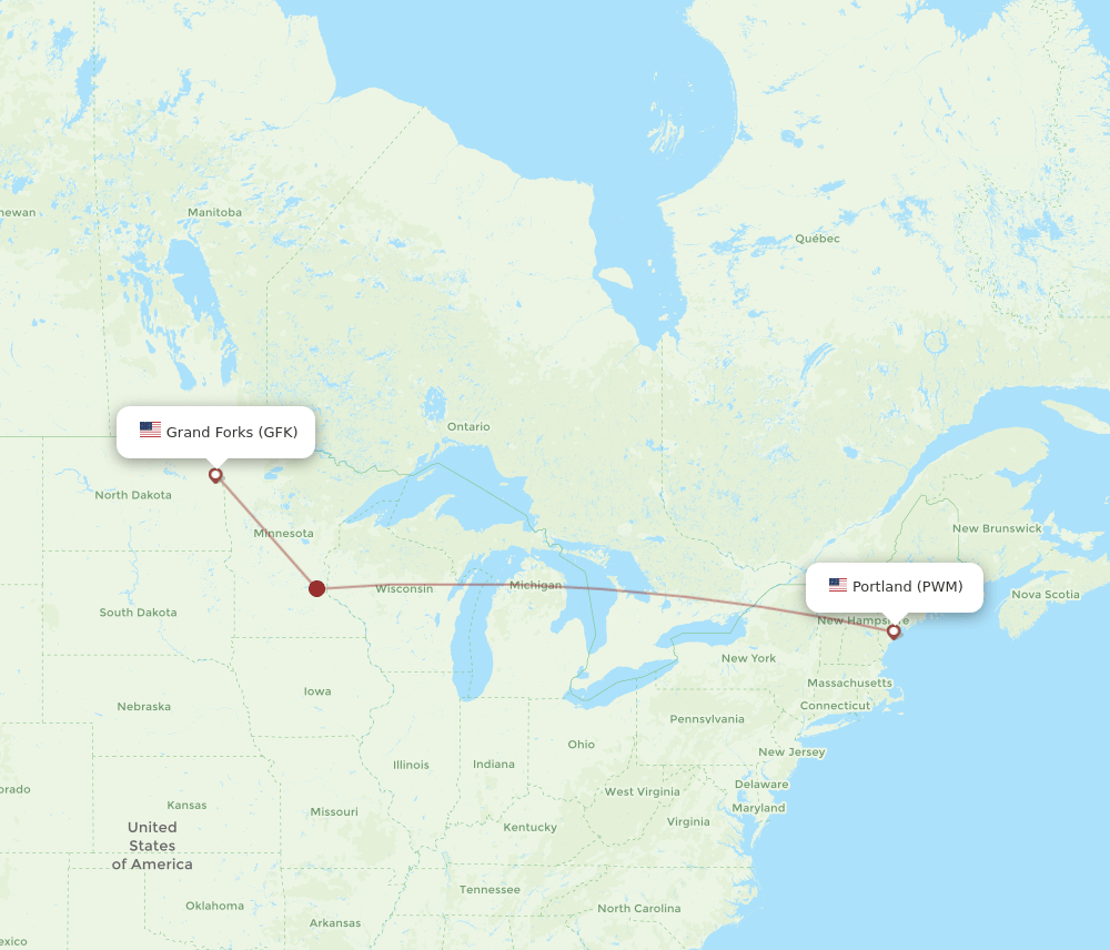 PWM-GFK flight routes