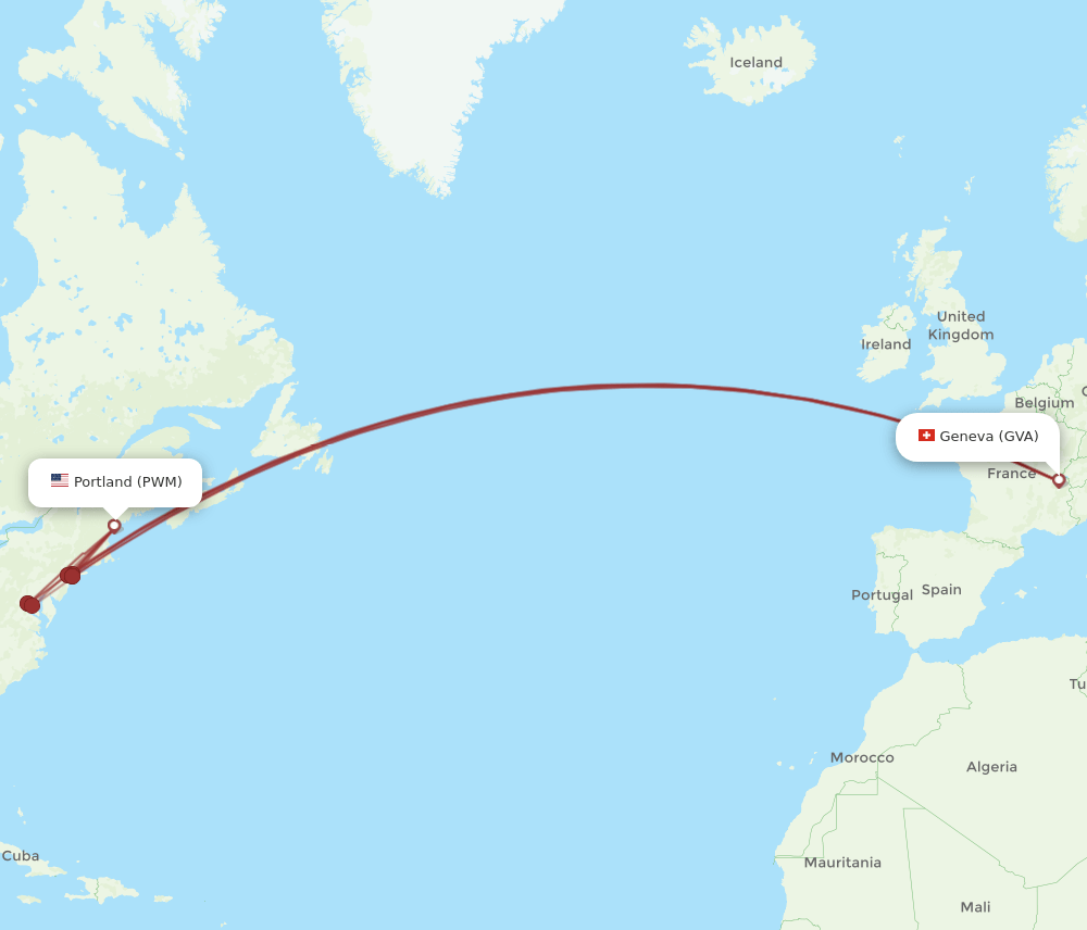 PWM-GVA flight routes