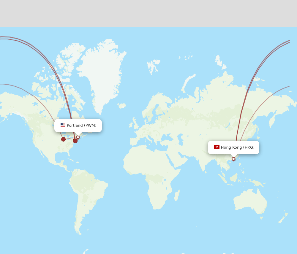 PWM-HKG flight routes
