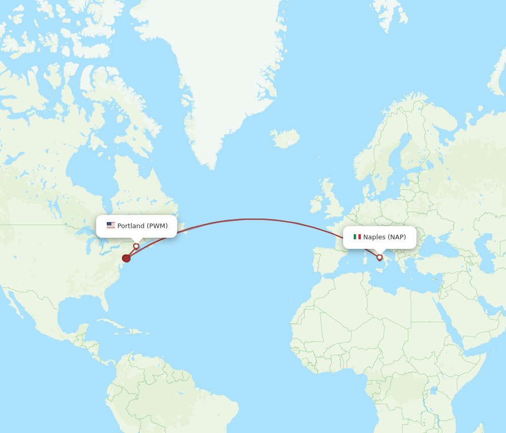 PWM-NAP flight routes