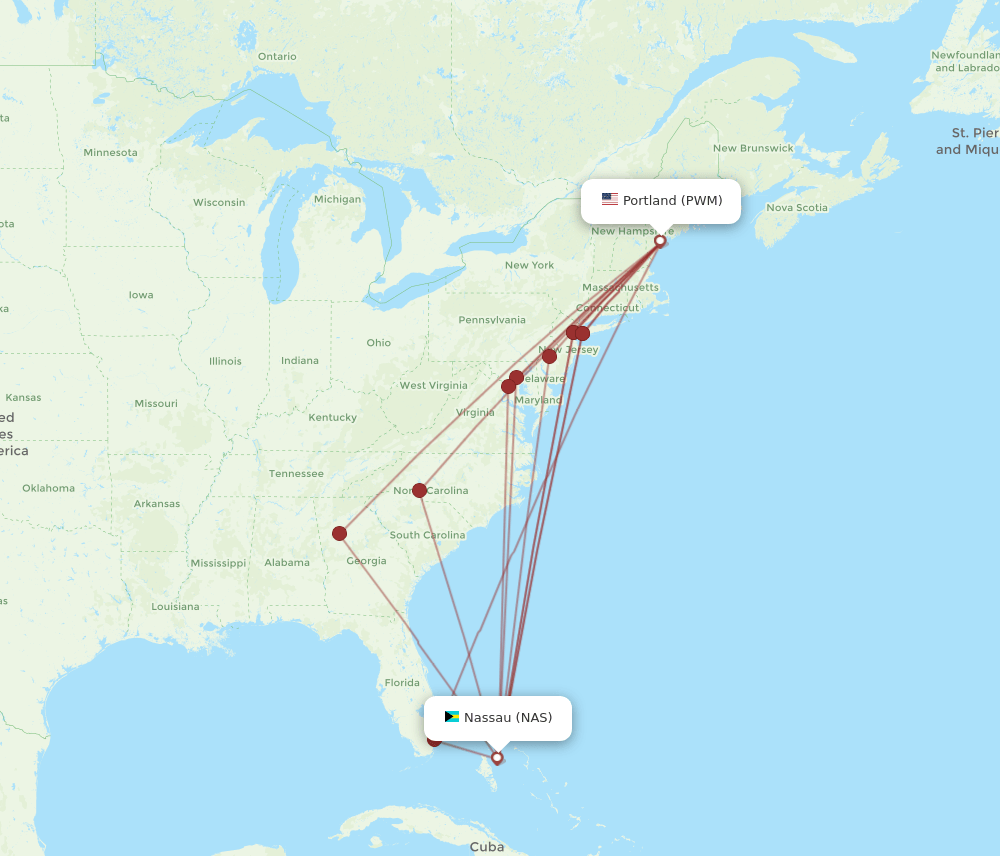 PWM-NAS flight routes