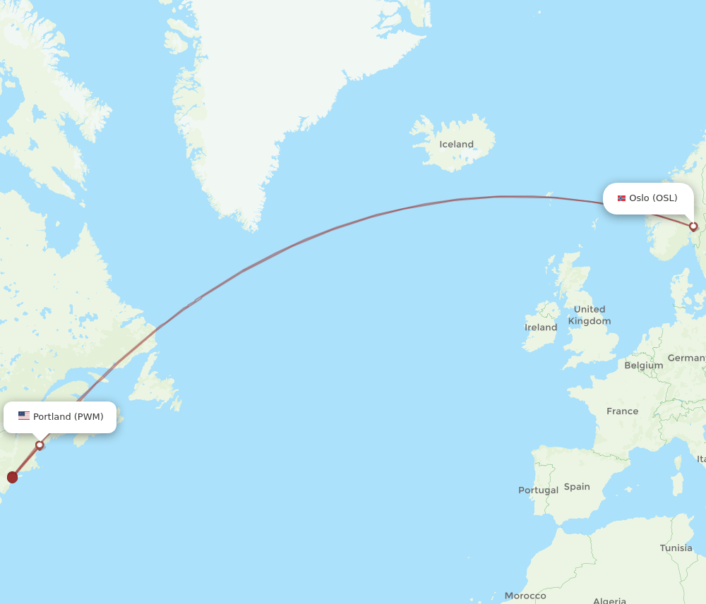 PWM-OSL flight routes