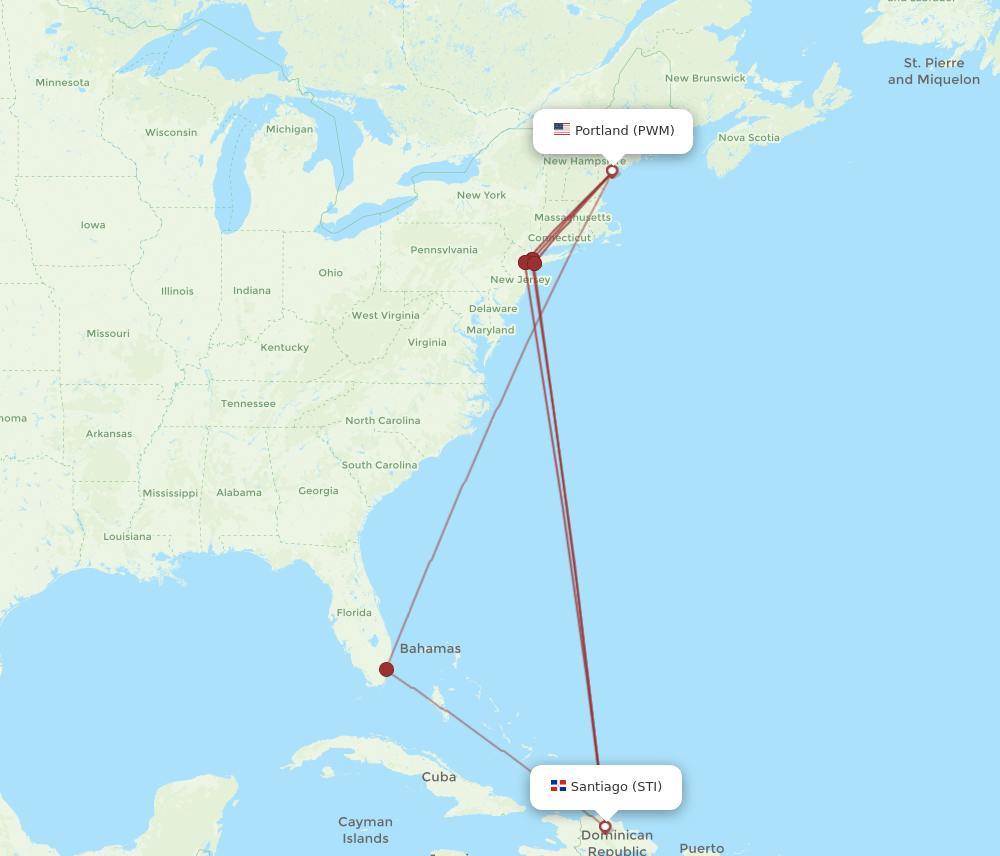 PWM-STI flight routes