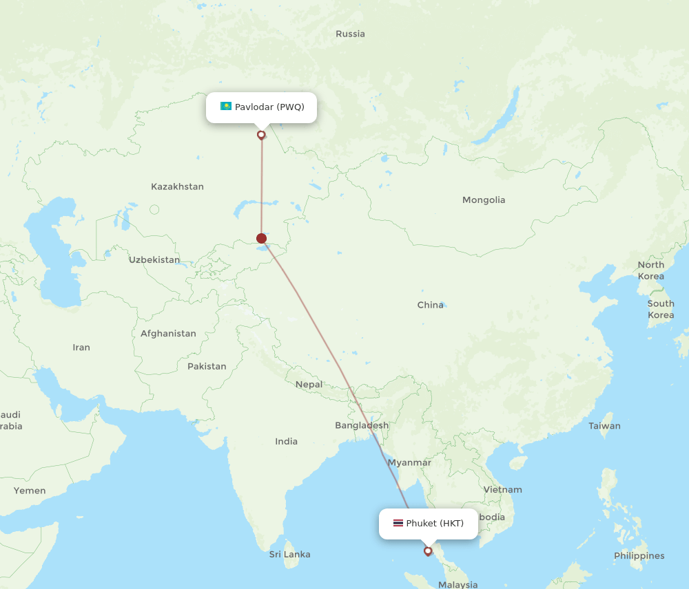 PWQ-HKT flight routes