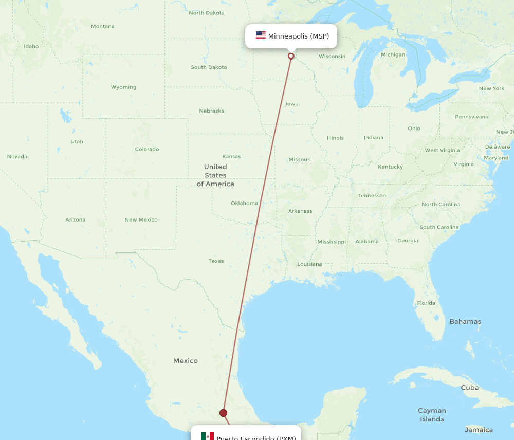 PXM-MSP flight routes