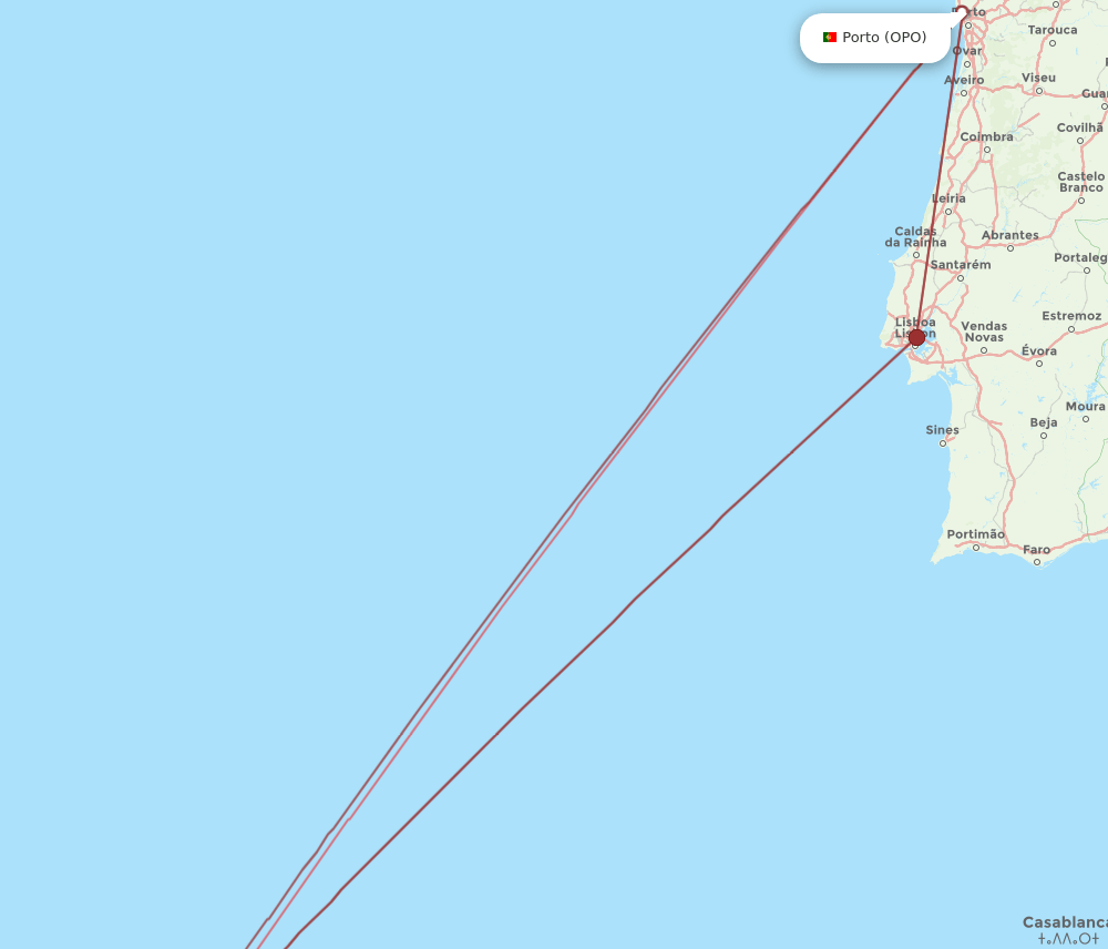 PXO-OPO flight routes