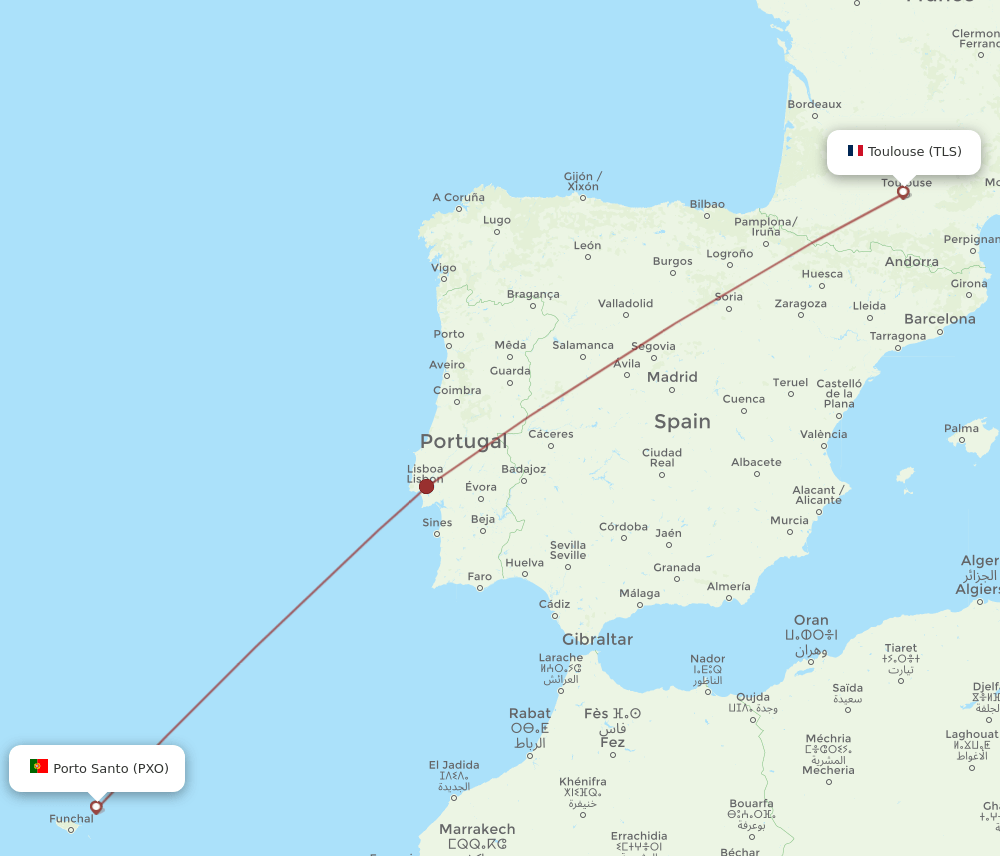 PXO-TLS flight routes