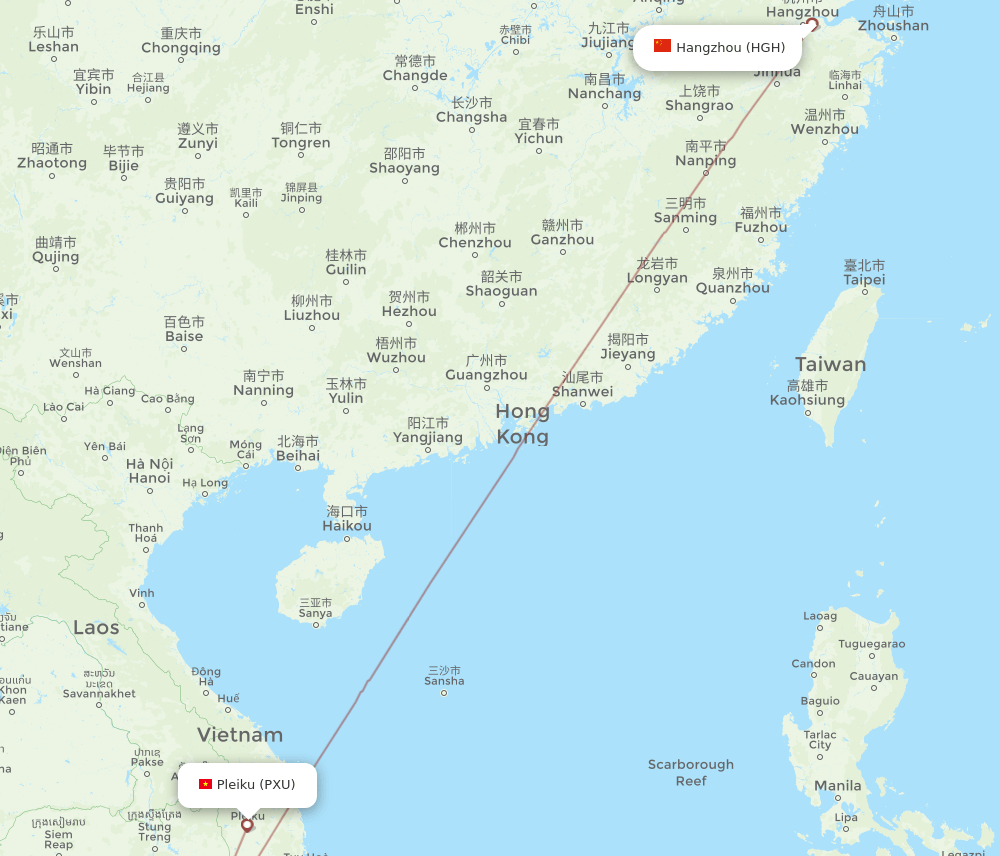 PXU to HGH flights and routes map