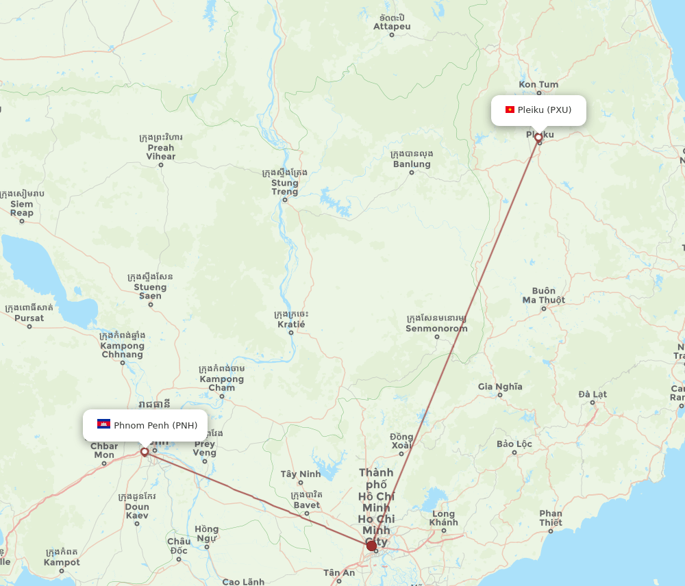 PXU-PNH flight routes