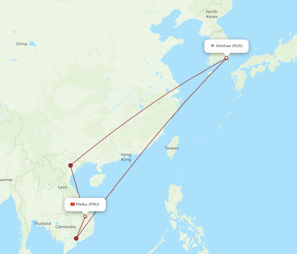 PXU-PUS flight routes