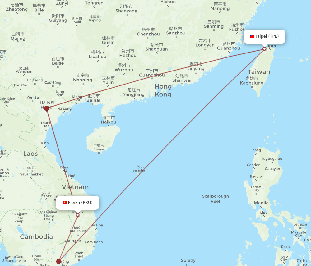 PXU-TPE flight routes