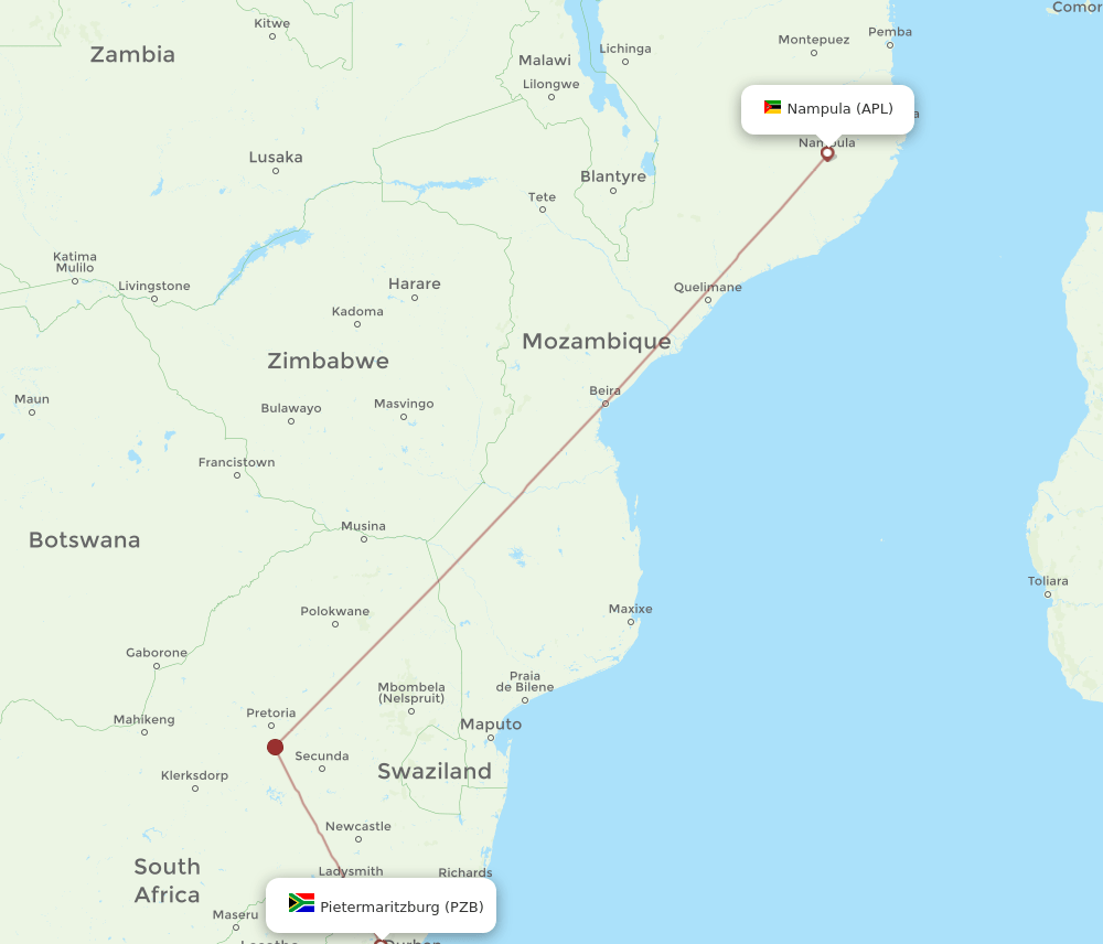 PZB-APL flight routes