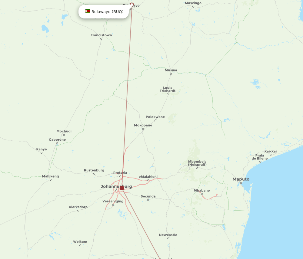 PZB-BUQ flight routes