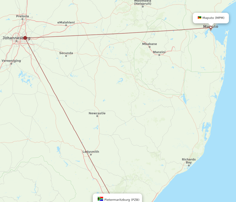 PZB-MPM flight routes