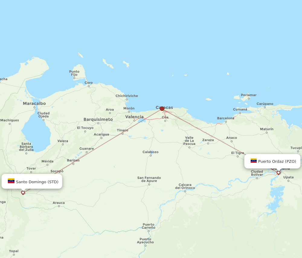 PZO to STD flights and routes map