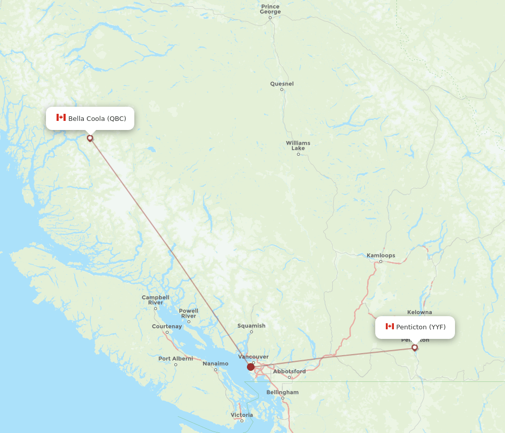 QBC-YYF flight routes