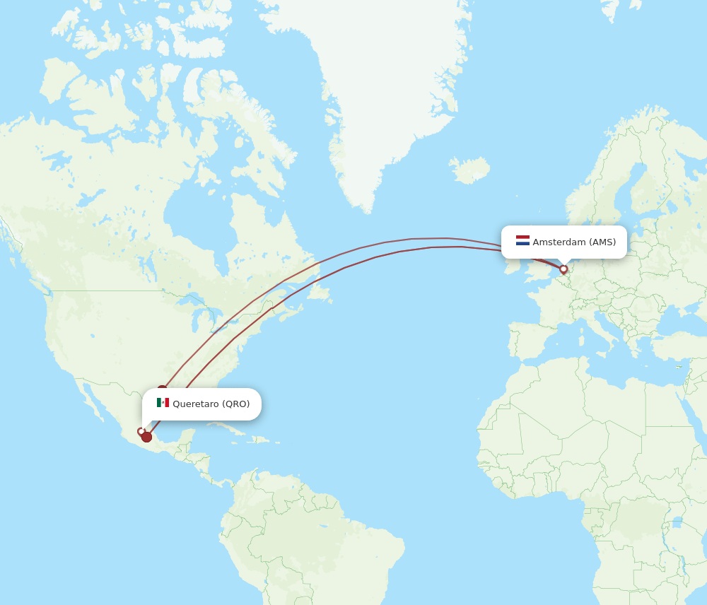QRO-AMS flight routes