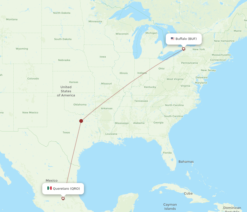 QRO-BUF flight routes