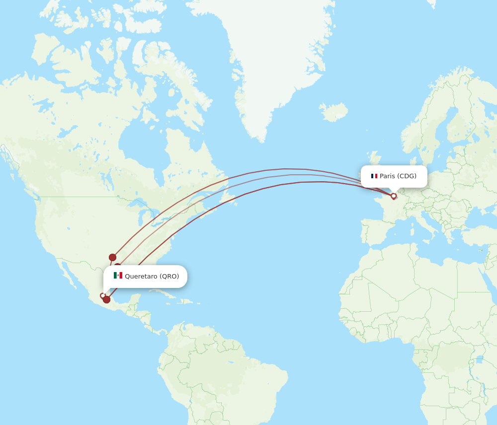 QRO-CDG flight routes