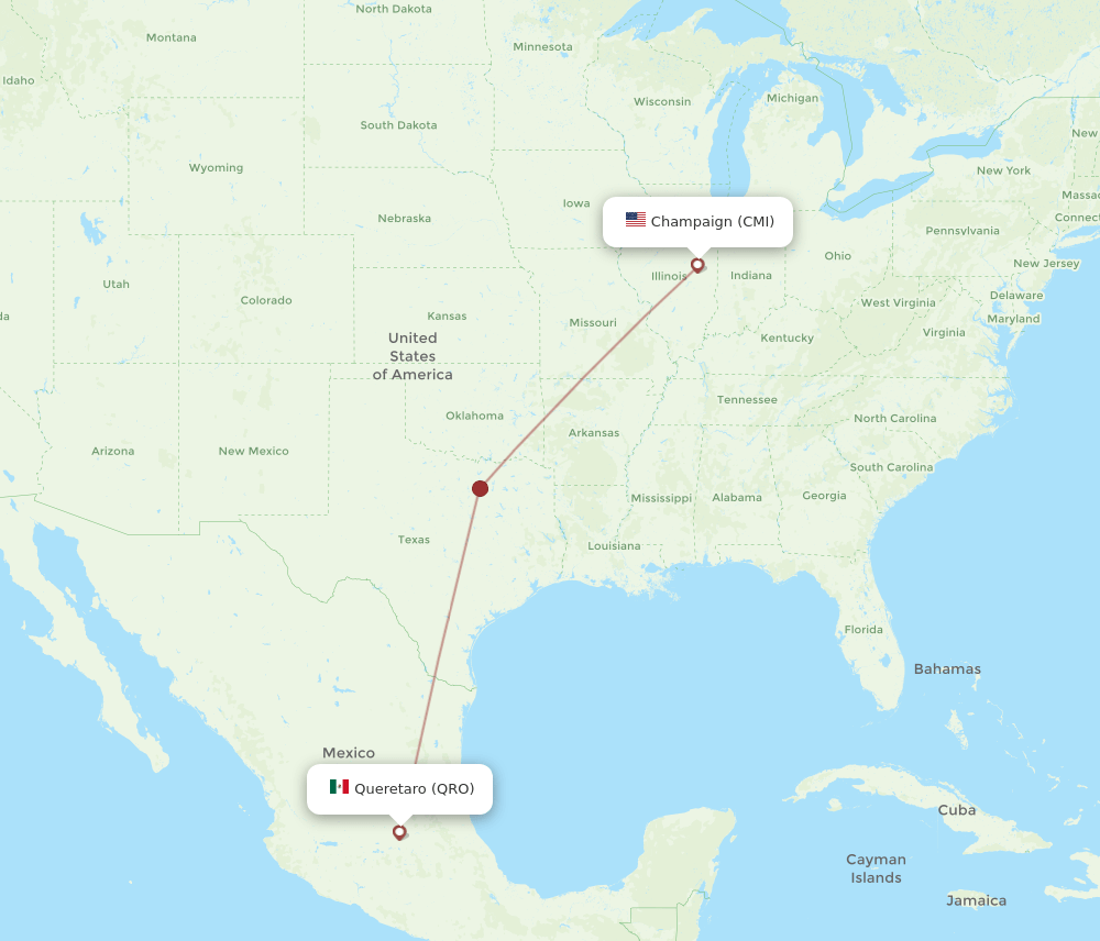QRO-CMI flight routes