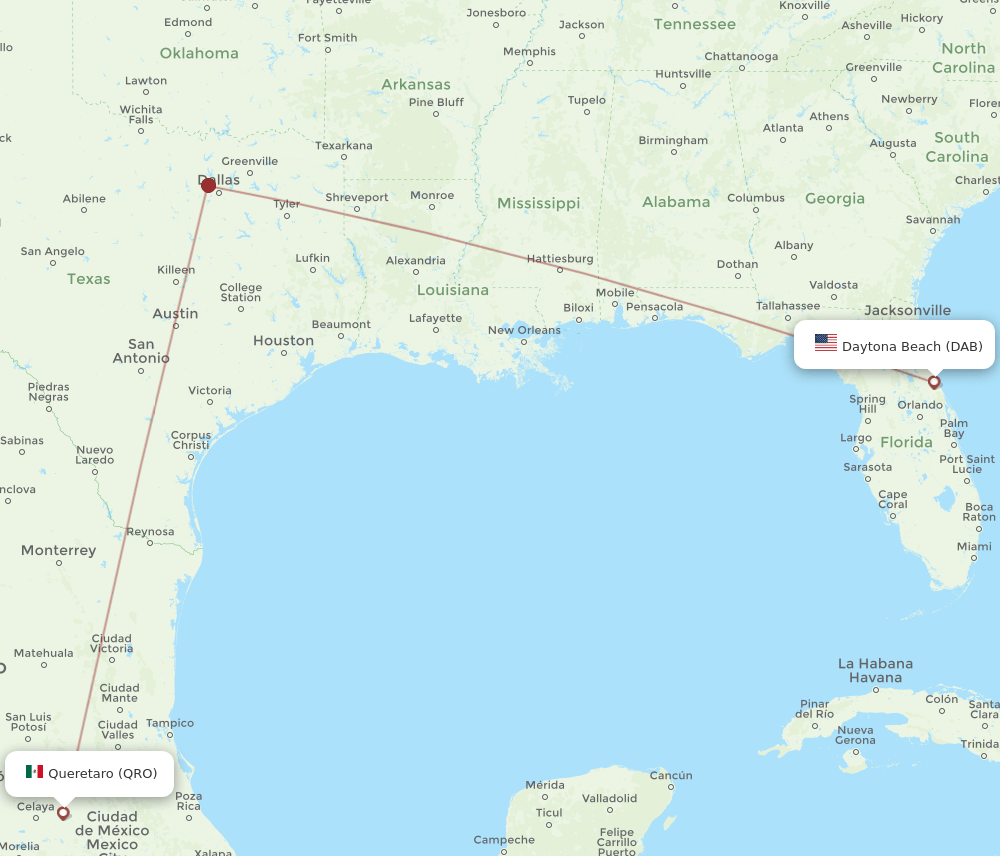 QRO-DAB flight routes