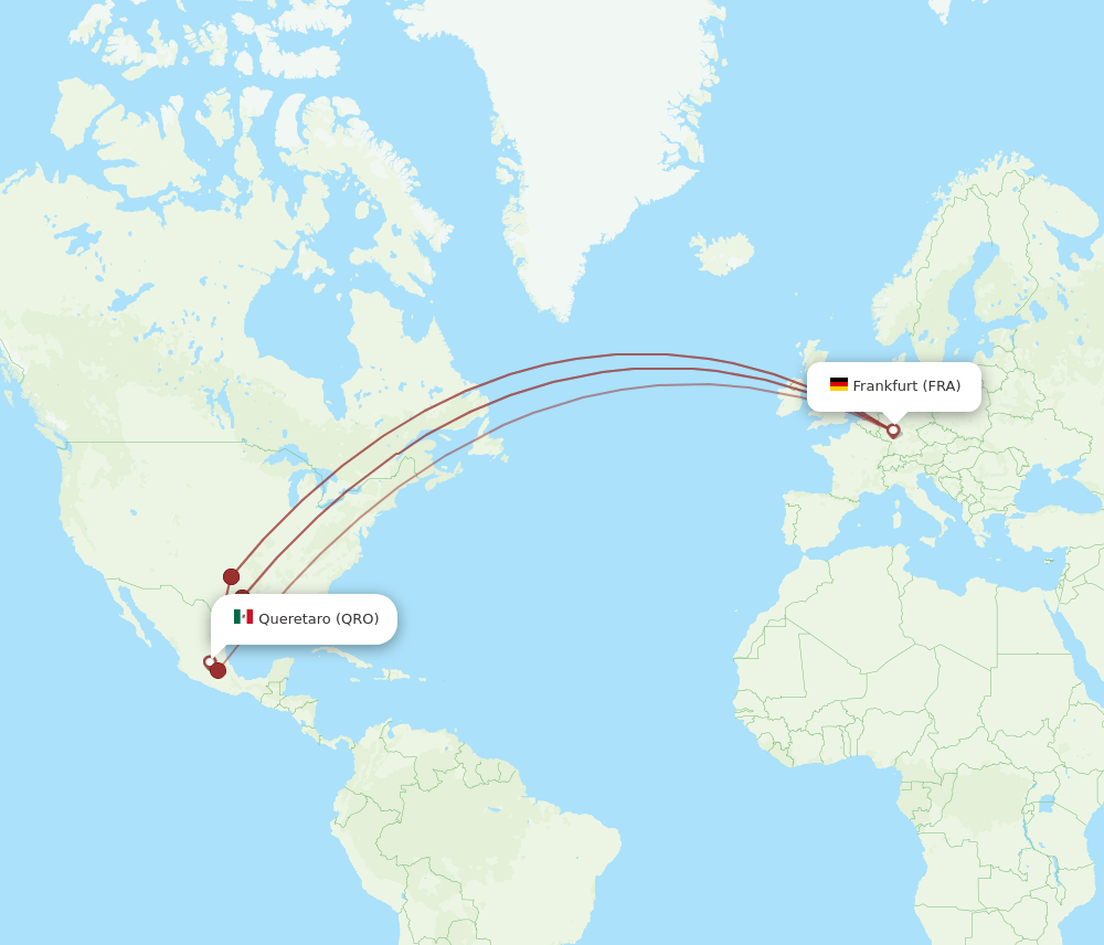 QRO-FRA flight routes