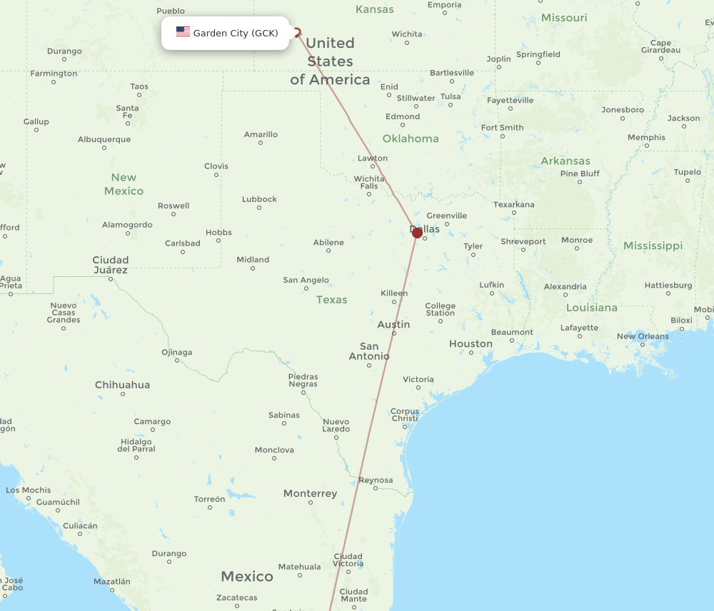QRO to GCK flights and routes map