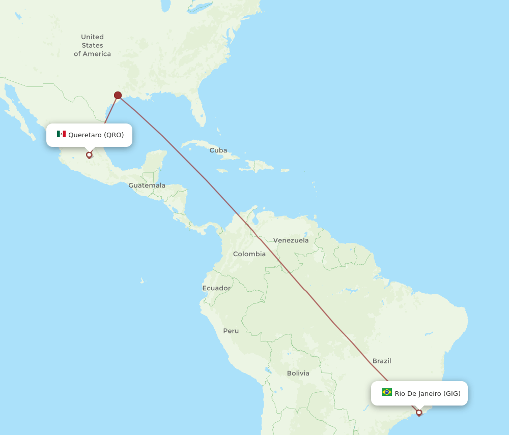 QRO-GIG flight routes