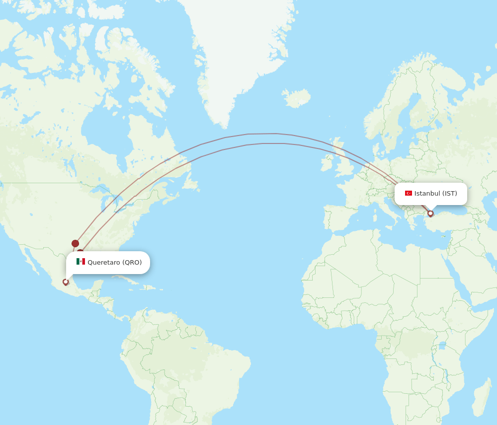 QRO-IST flight routes