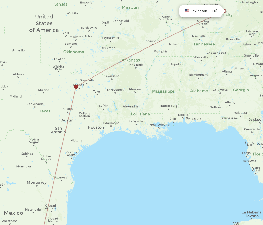 QRO-LEX flight routes