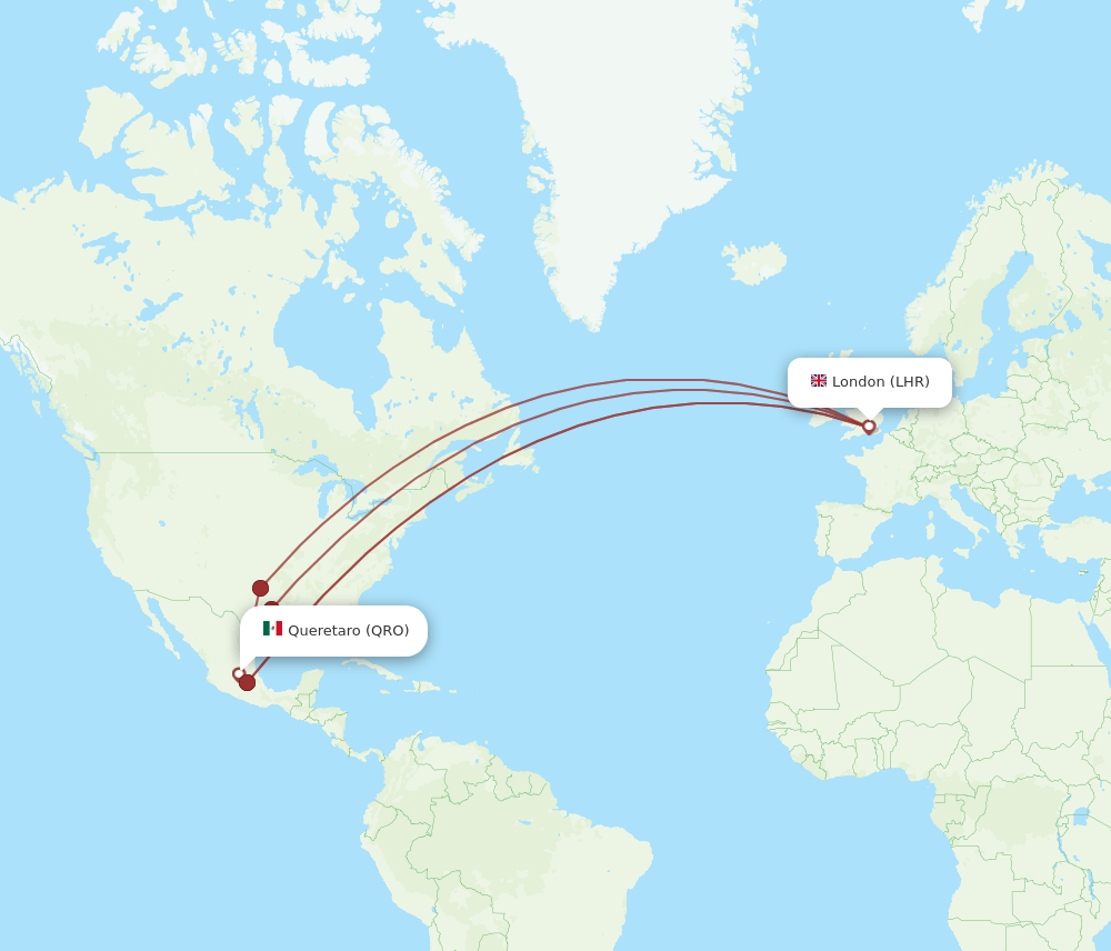 QRO-LHR flight routes