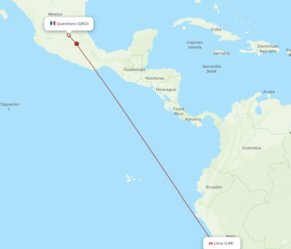 QRO to LIM flights and routes map