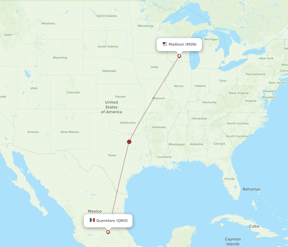 QRO-MSN flight routes