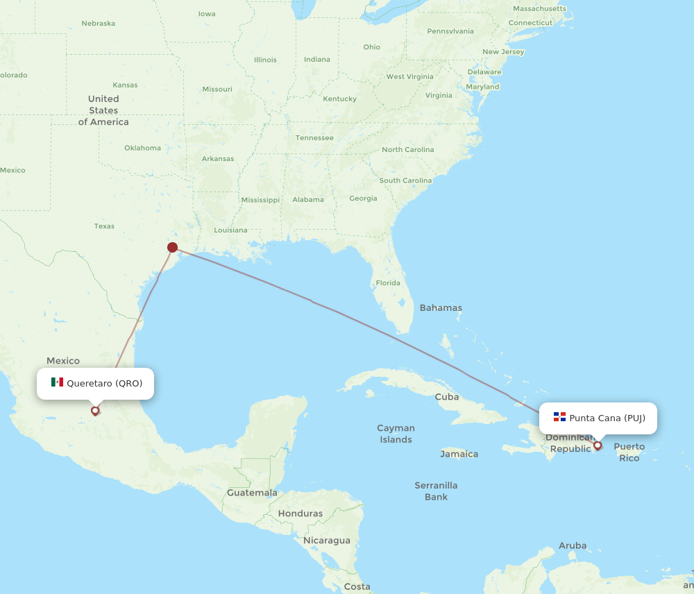 QRO-PUJ flight routes