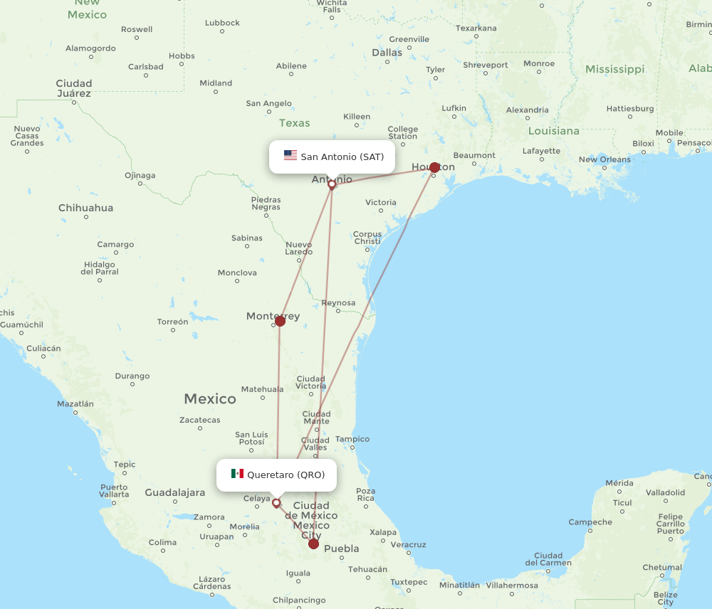 QRO-SAT flight routes