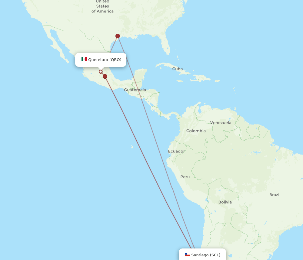 QRO-SCL flight routes