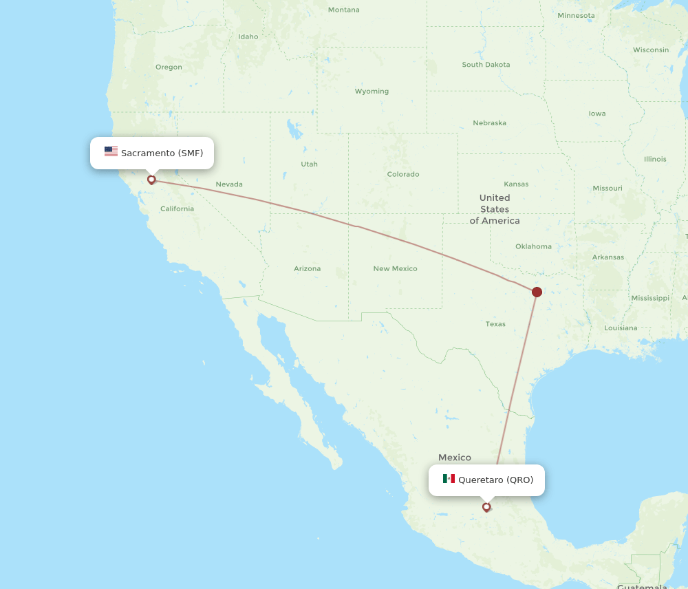 QRO-SMF flight routes