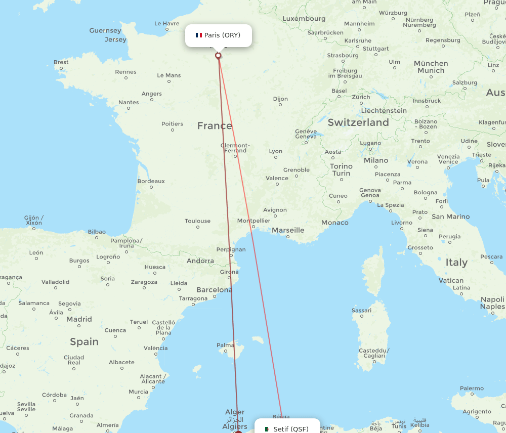 QSF-ORY flight routes