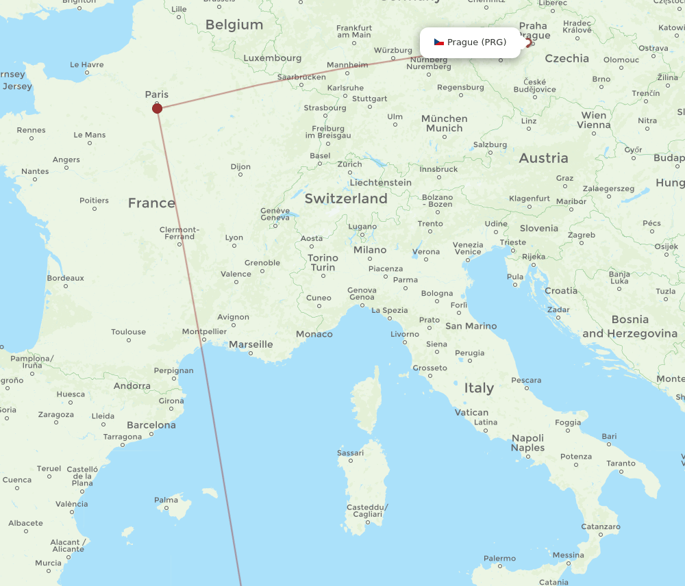 QSF-PRG flight routes